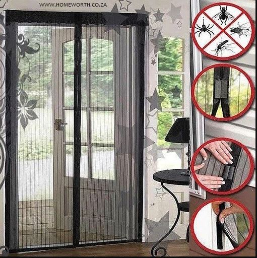 Magic Mesh Deluxe- Hands Free Magnetic Screen Door, Mesh Curtain Keeps Bugs Out, Pet & Kid Friendly- Fits Doors up to 32 x 80 Inches