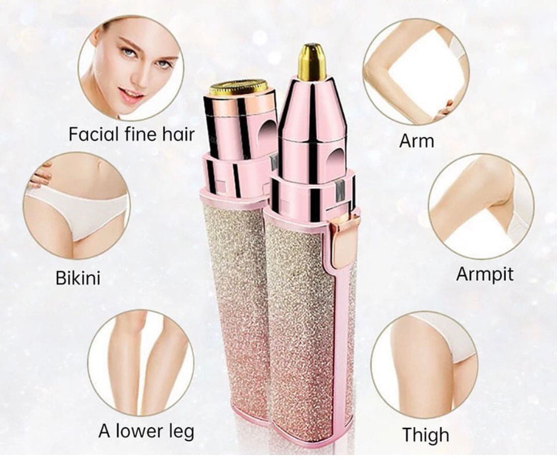 Glitter Eyebrow Trimmer, 2 In 1 Electric Eyebrow Trimmer, Makeup Painless Eyebrow Epilator, Body Shaver Razor, Portable Facial Body Hair Remover