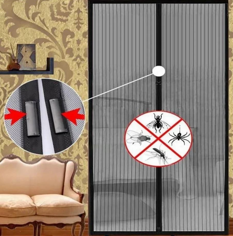 Magic Mesh Deluxe- Hands Free Magnetic Screen Door, Mesh Curtain Keeps Bugs Out, Pet & Kid Friendly- Fits Doors up to 32 x 80 Inches