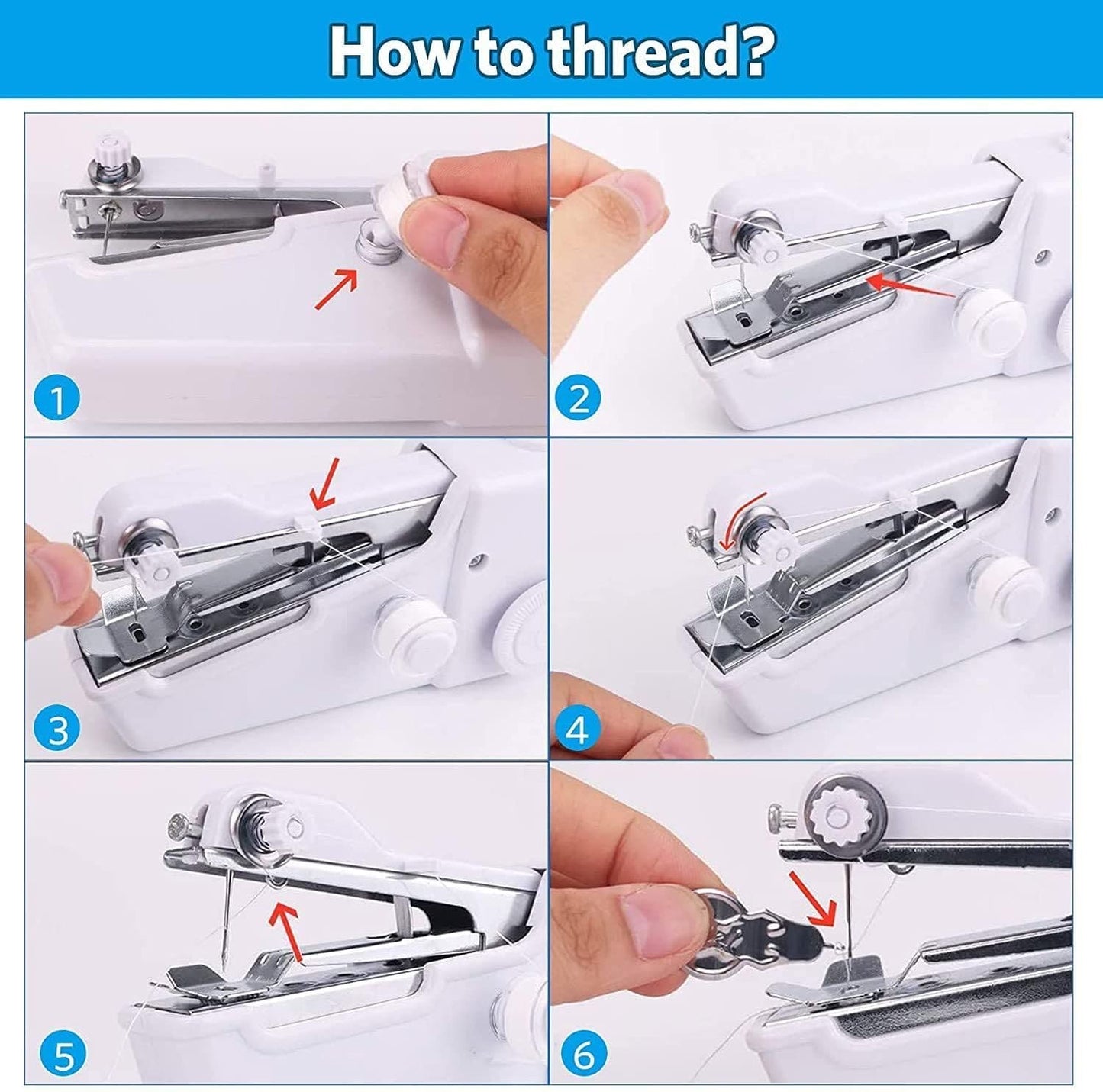 Portable Handy Stitch Machine, Mini Needle Cordless Clothes